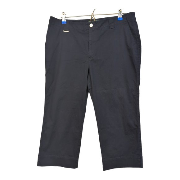 L-RL Lauren Active Ralph Lauren Navy Blue Capri's Size 12 - Picture 2 of 4